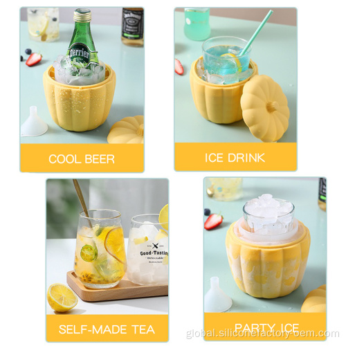 Plastic Ice Bucket for Party Pumpkin Silicone Ice Cube Mold Frozen Drink Mold Supplier